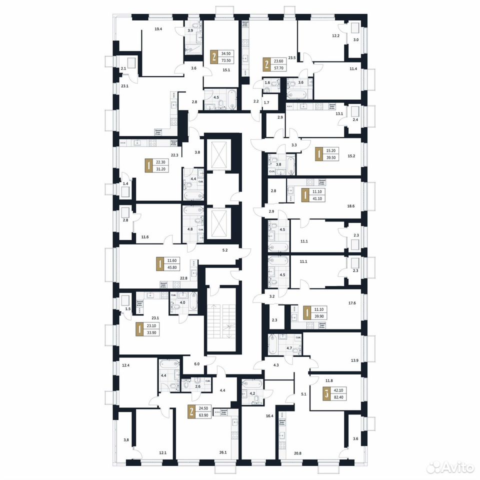 1-к. квартира, 39,5 м², 14/17 эт., Стерлитамак