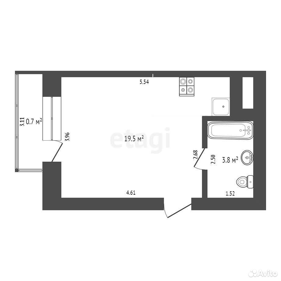 Квартира-студия, 23,3 м², 8/13 эт., Стерлитамак